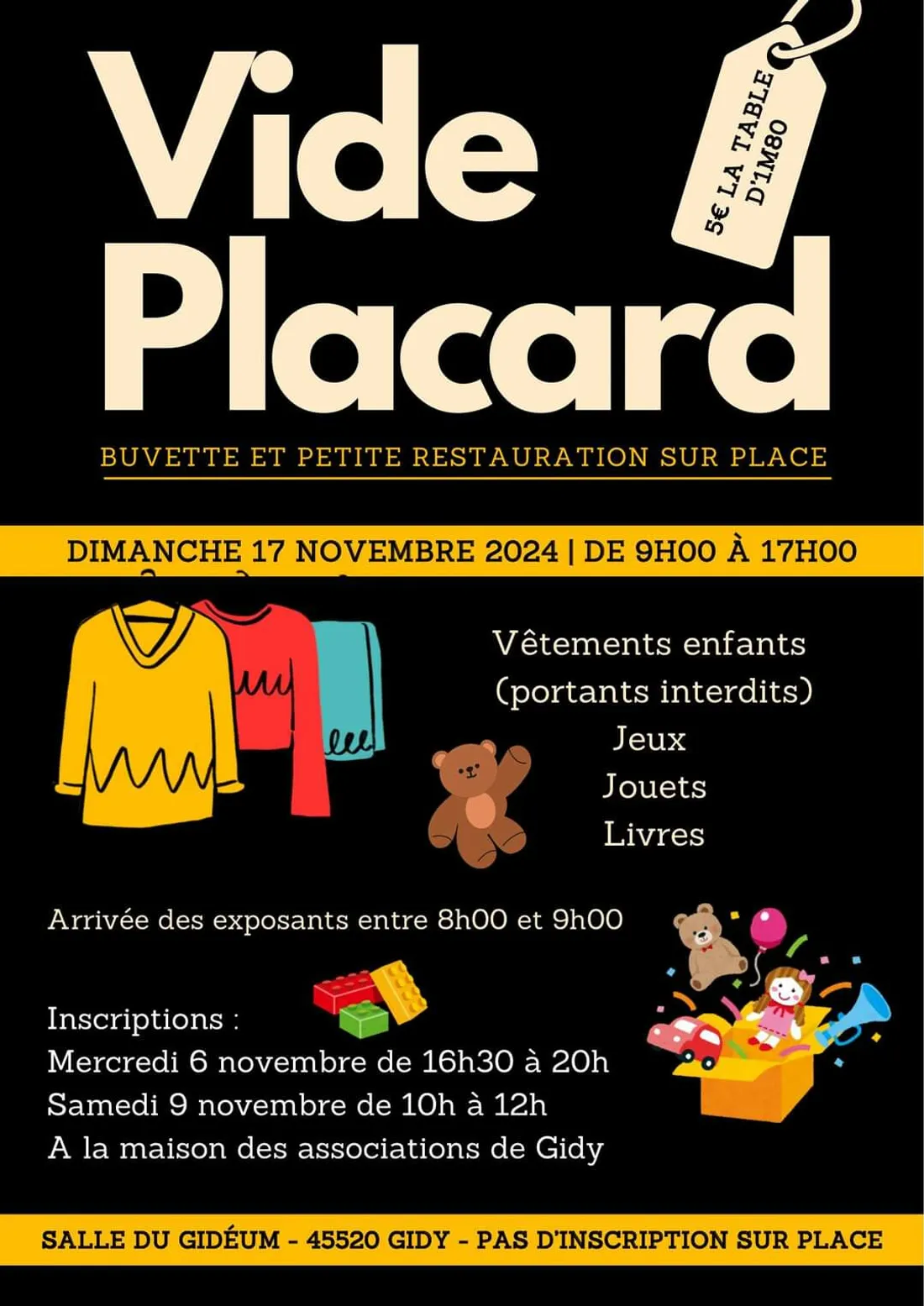 GIDY (45) - Vide placard