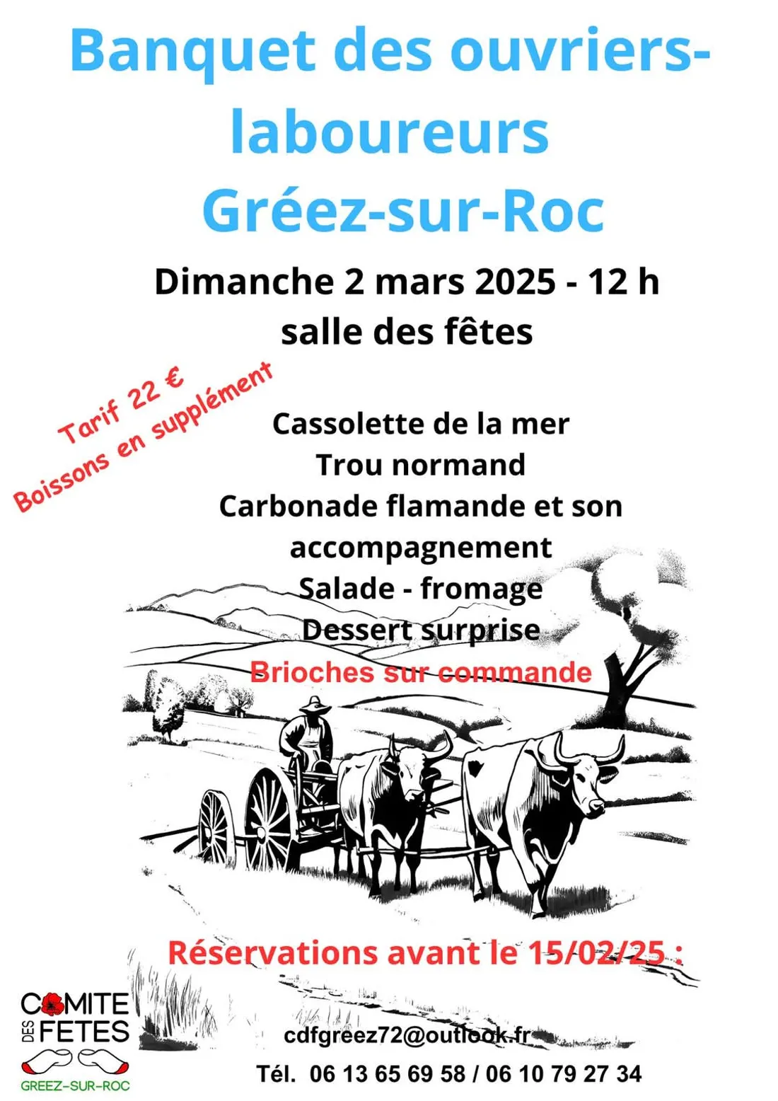 GRÉEZ-SUR-ROC (72) - Banquet des ouvriers-laboureurs