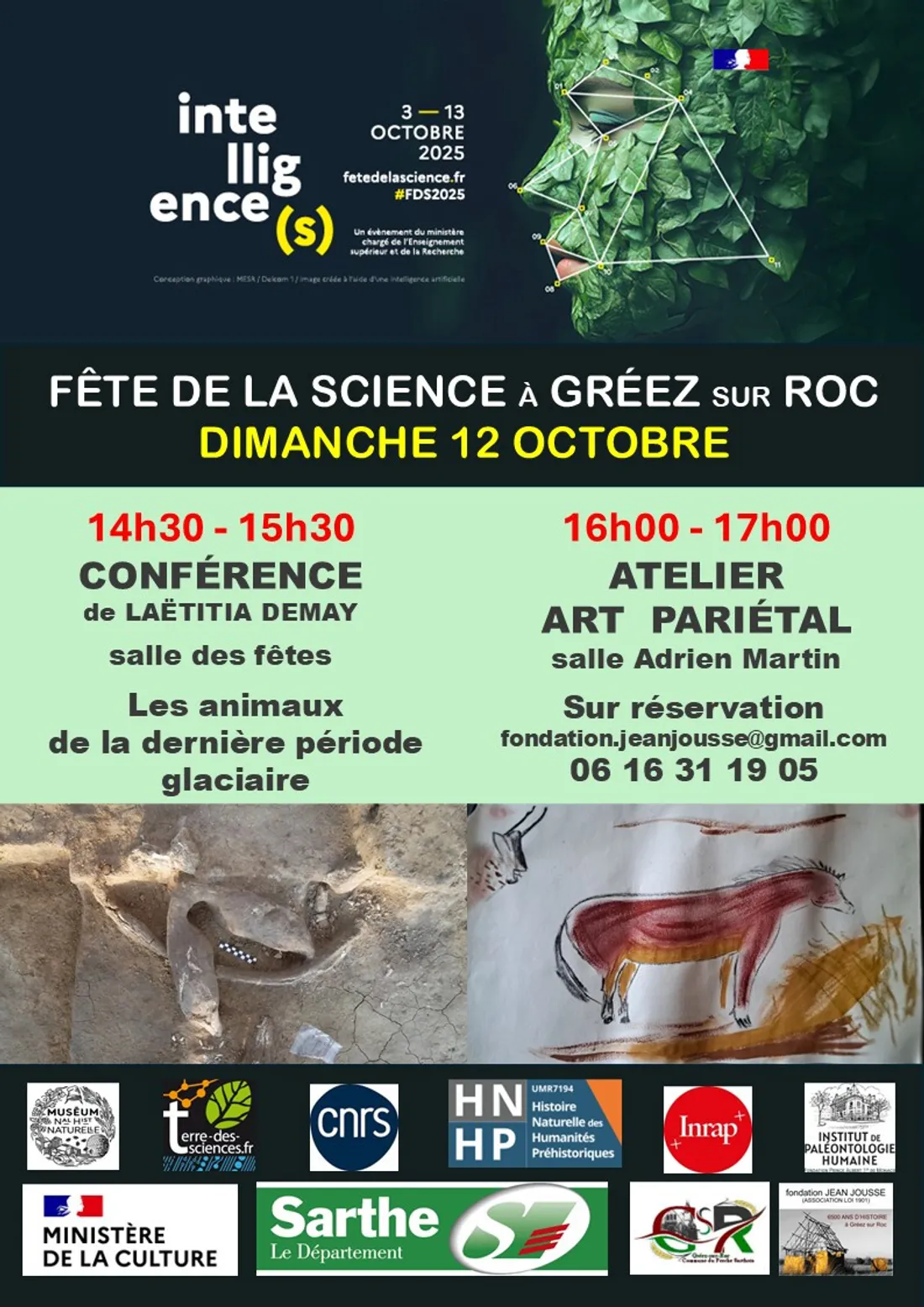 GRÉEZ-SUR-ROC (72) - Conférence : Les animaux de la dernière période glacière