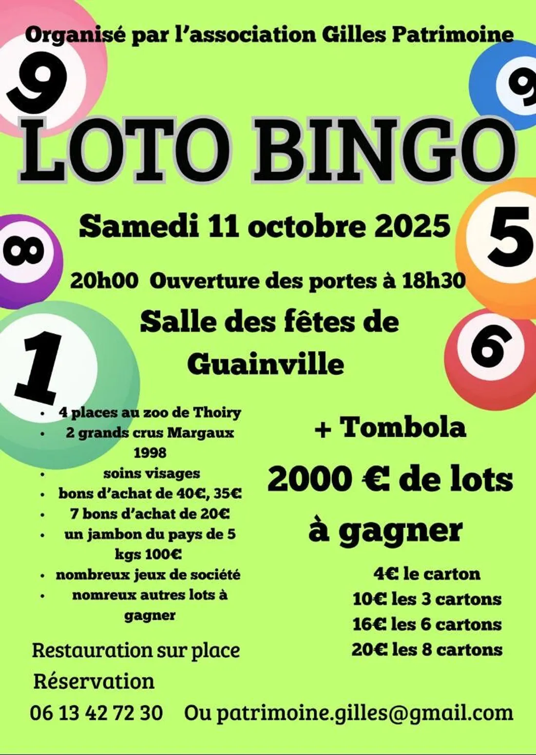 GUAINVILLE - Loto de l'association Gilles Patrimoine