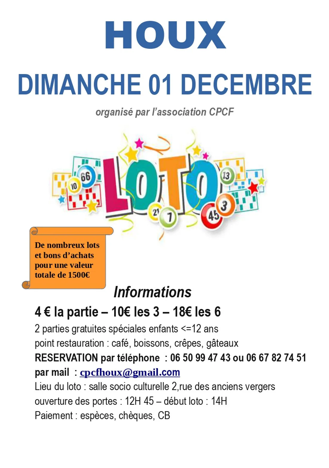 HOUX - Loto du CPCF