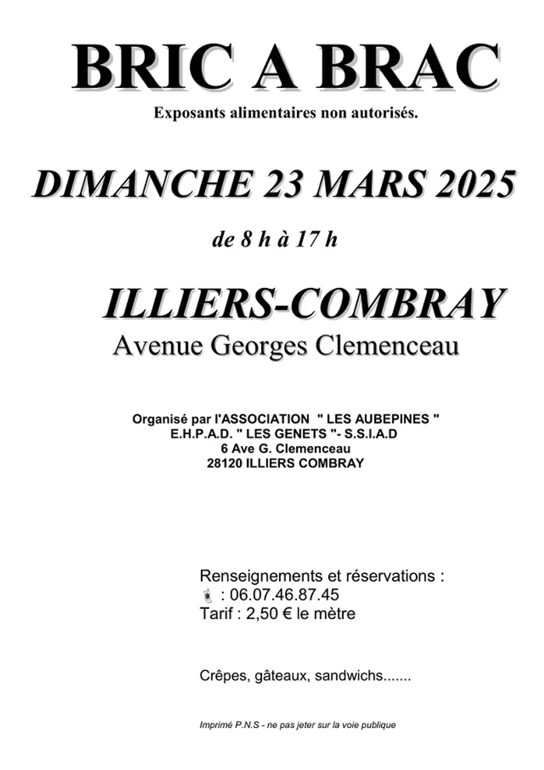 ILLIERS-COMBRAY - Bric-à-brac de l'association Les Aubépines