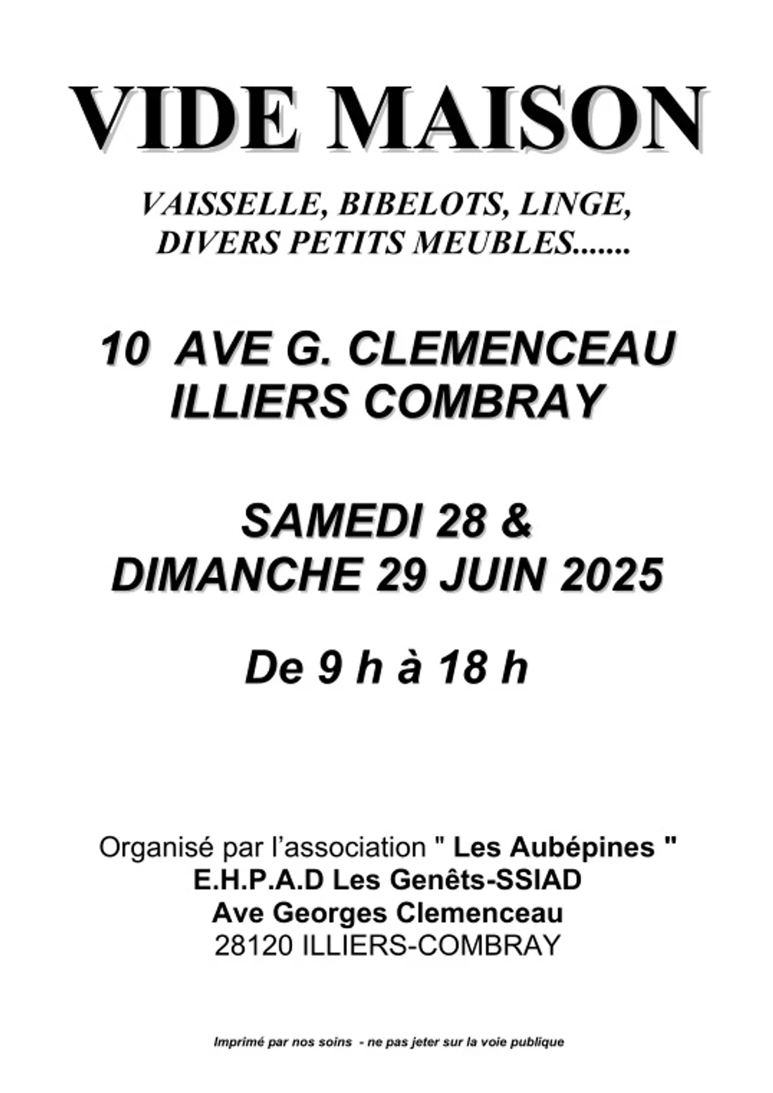 ILLIERS-COMBRAY - Vide maison des Aubépines