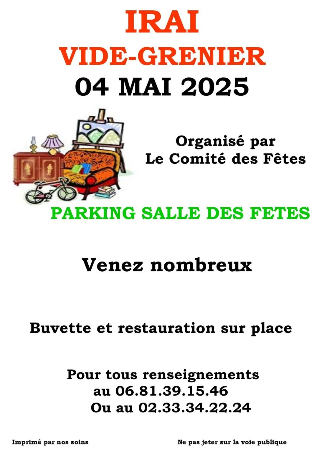 IRAI (61) – Vide-greniers du comité des fêtes