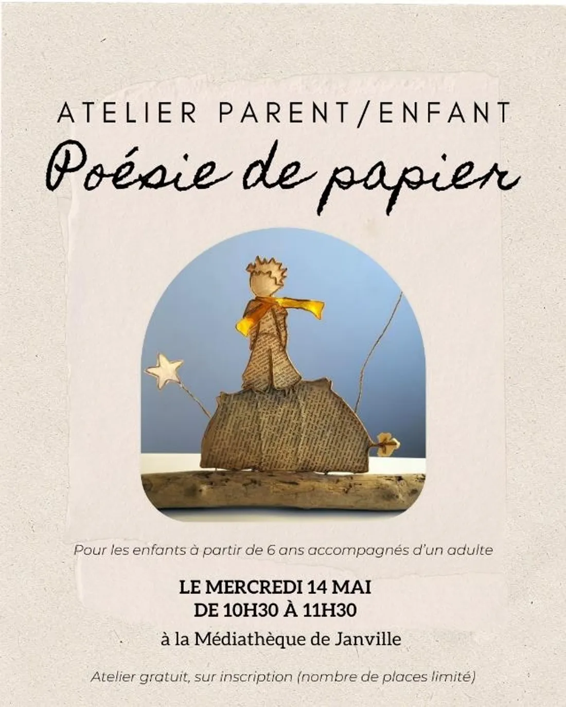 JANVILLE - Atelier parent / enfant : Poésie de papier