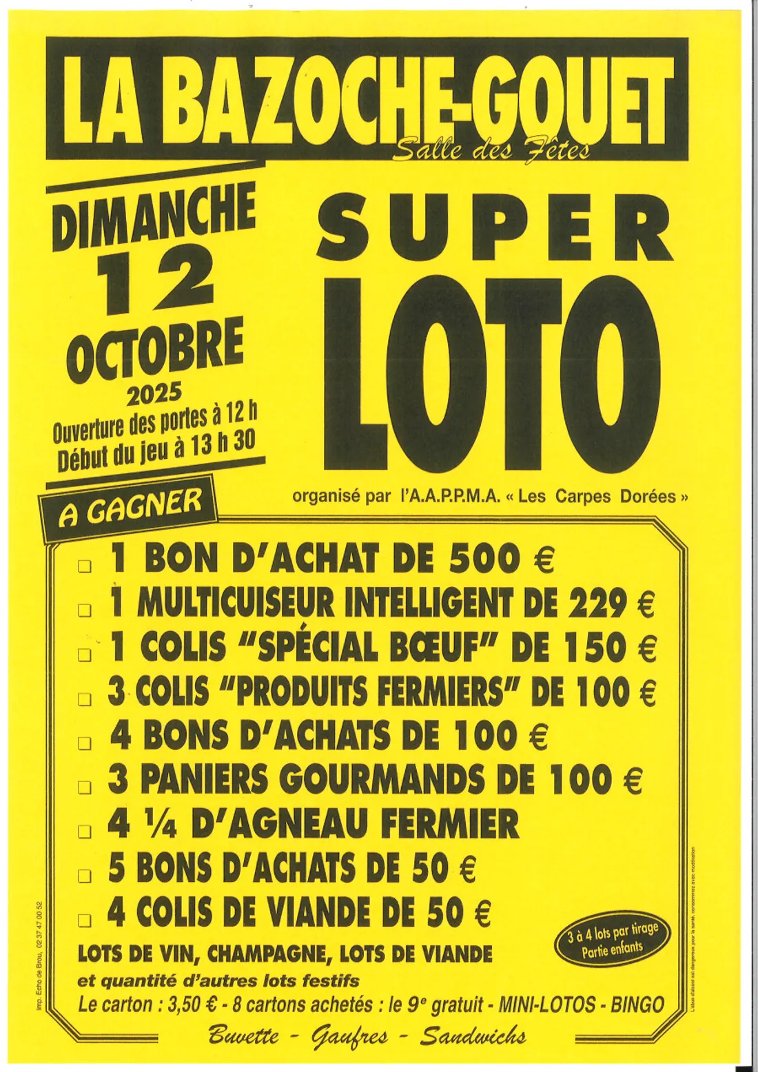 LA BAZOCHE-GOUËT - Loto des Carpes Dorées