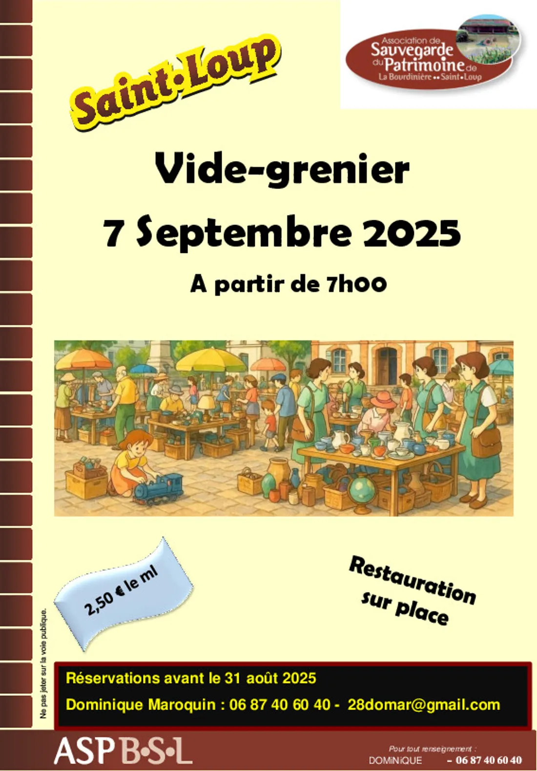 LA BOURDINIÈRE-SAINT-LOUP - Vide-greniers de l'ASPBSL