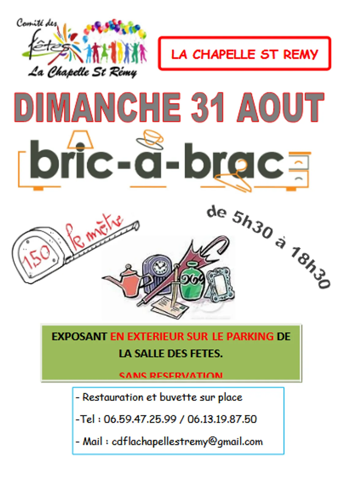 LA CHAPELLE-SAINT-RÉMY (72) – Bric-à-brac du comité des fêtes