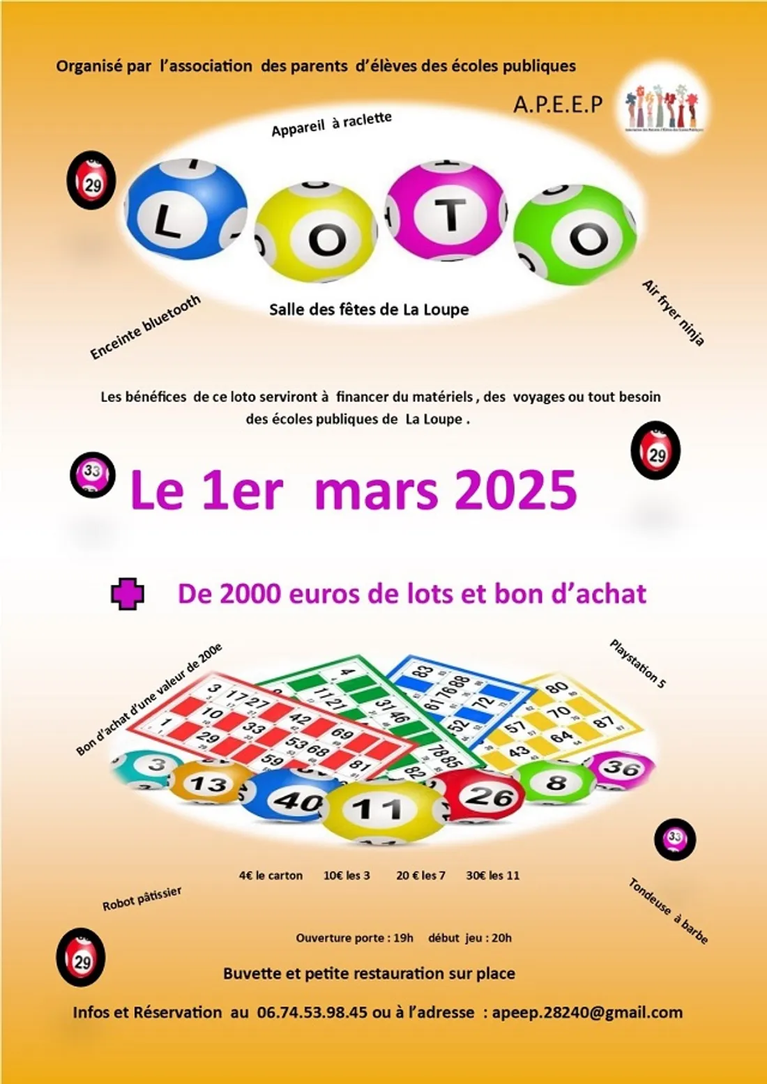 LA LOUPE - Loto de l'Association des parents d'élèves des écoles publiques