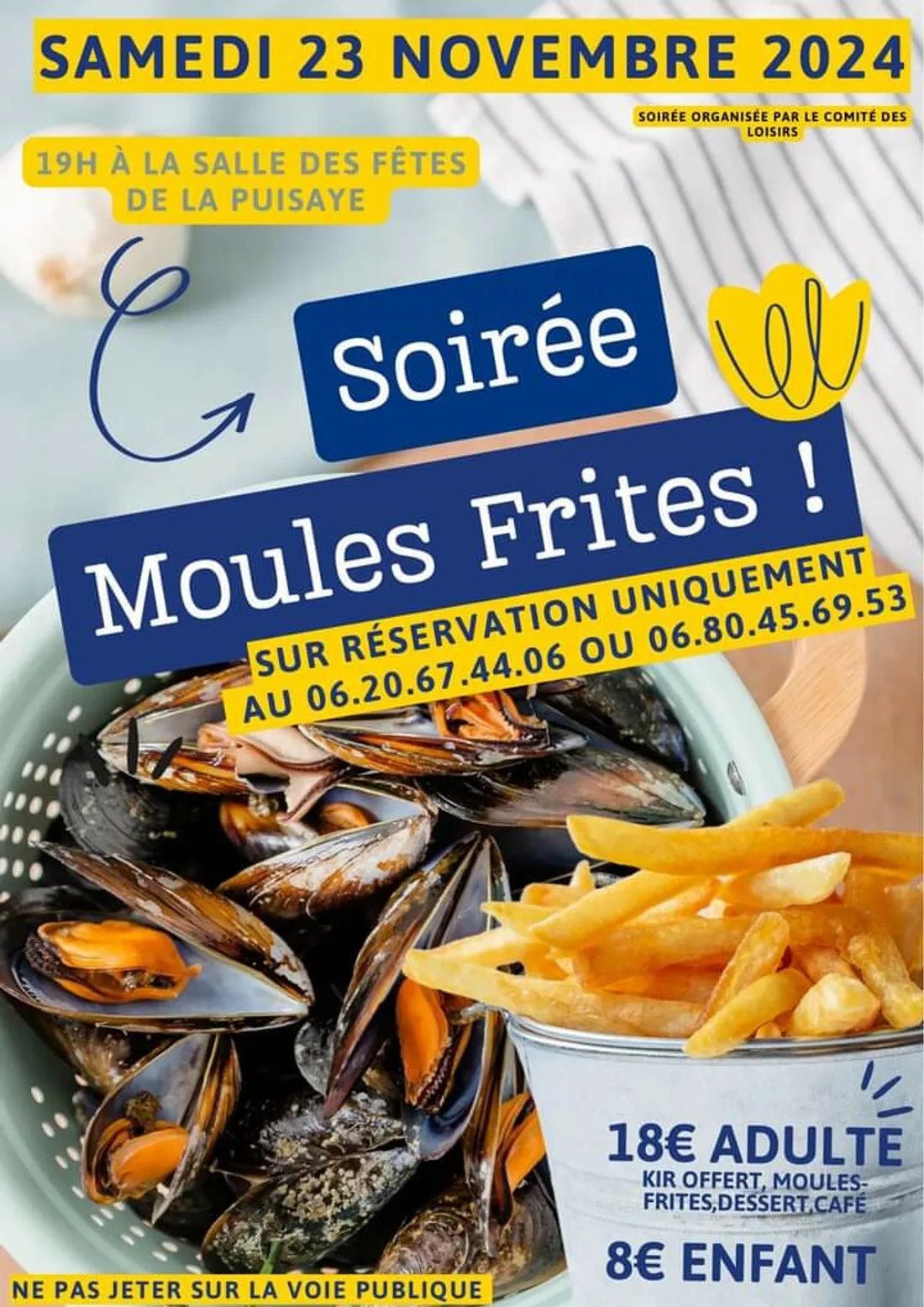 LA PUISAYE - Soirée moules frites du comité des loisirs