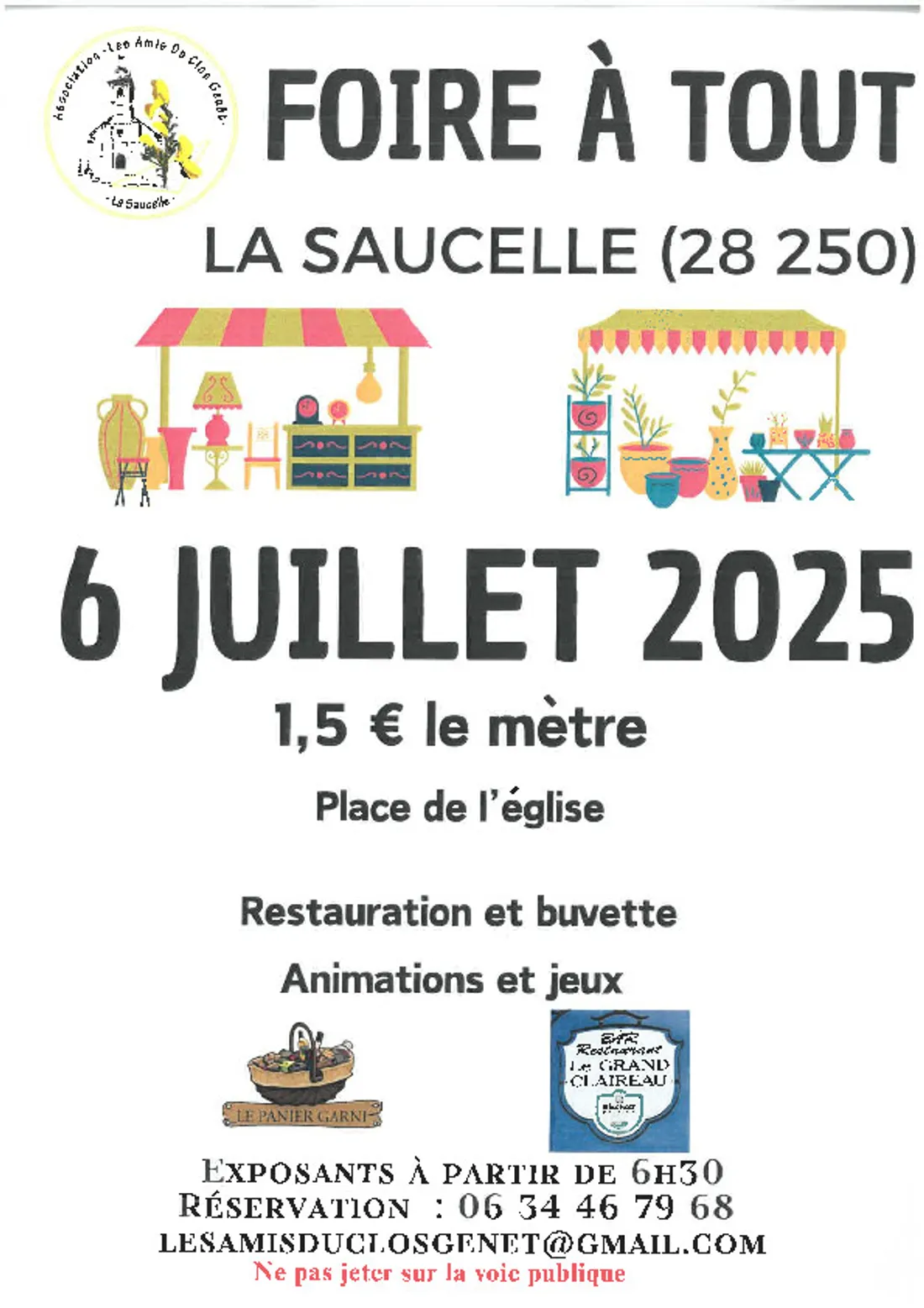 LA SAUCELLE - Foire à tout des Amis du Clos Genet