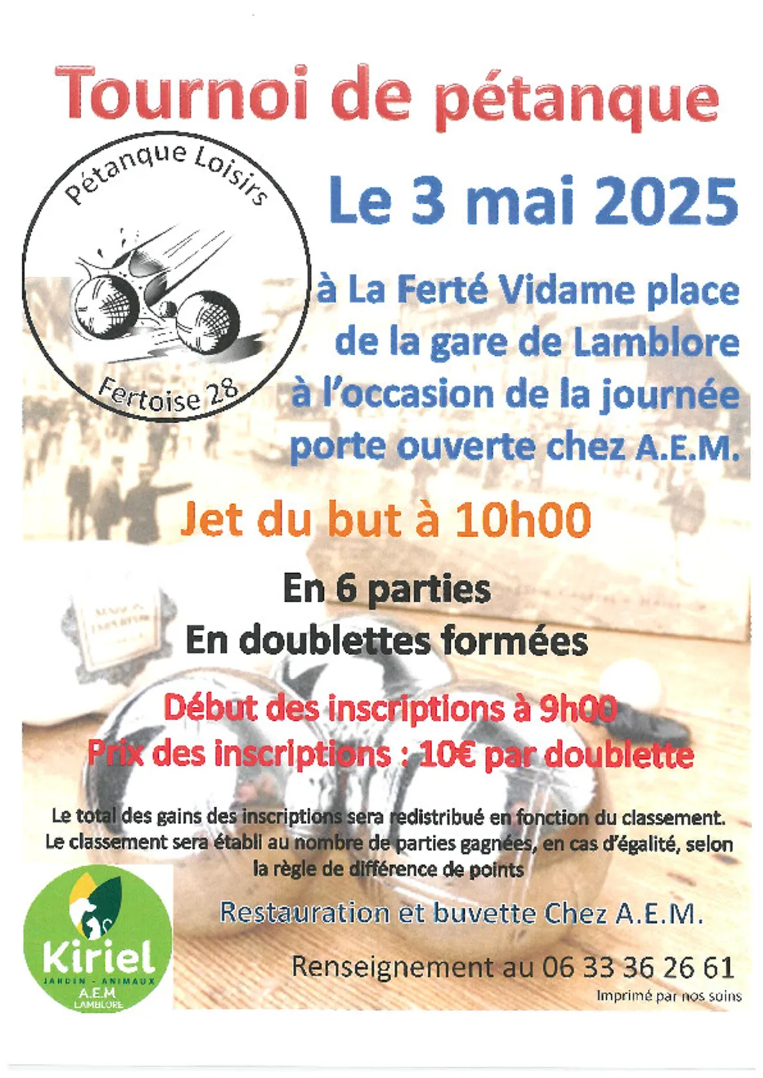 LAMBLORE - Tournoi de pétanque