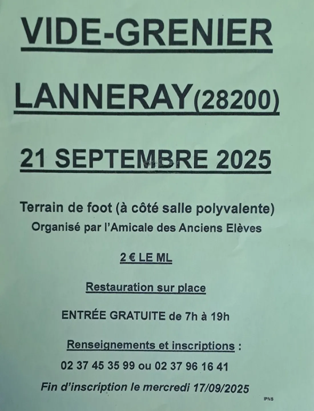 LANNERAY - Vide-greniers de l'Amicale des Anciens Élèves