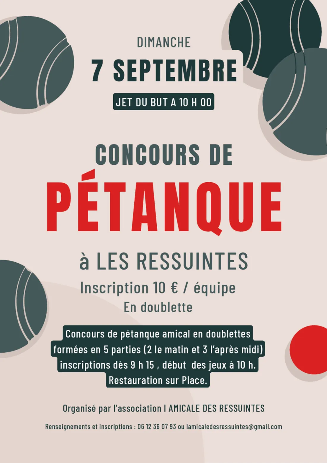 LES RESSUINTES - Concours de pétanque