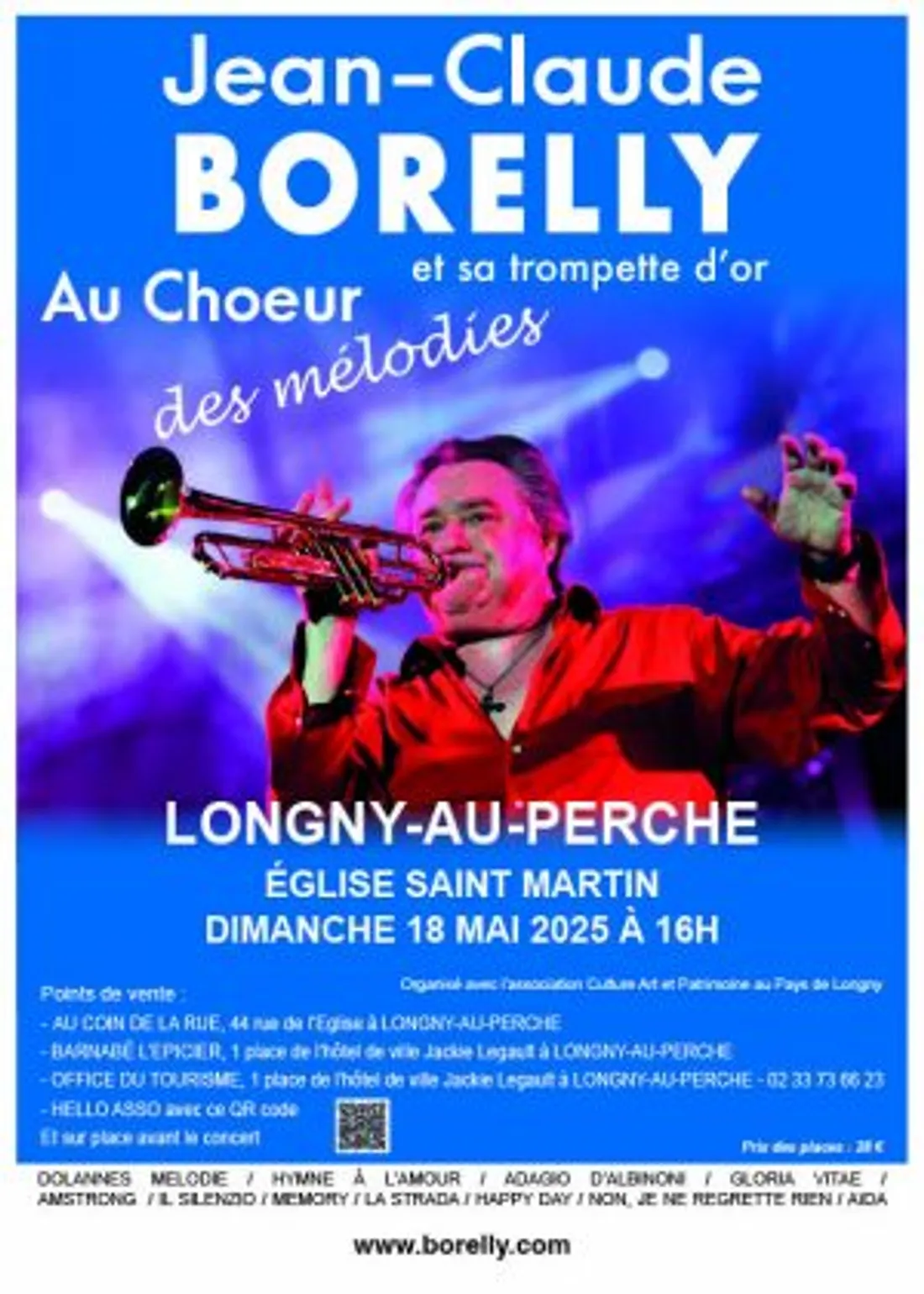 LONGNY-AU-PERCHE (61) - Concert : Jean-Claude Borelly et sa trompette d'or
