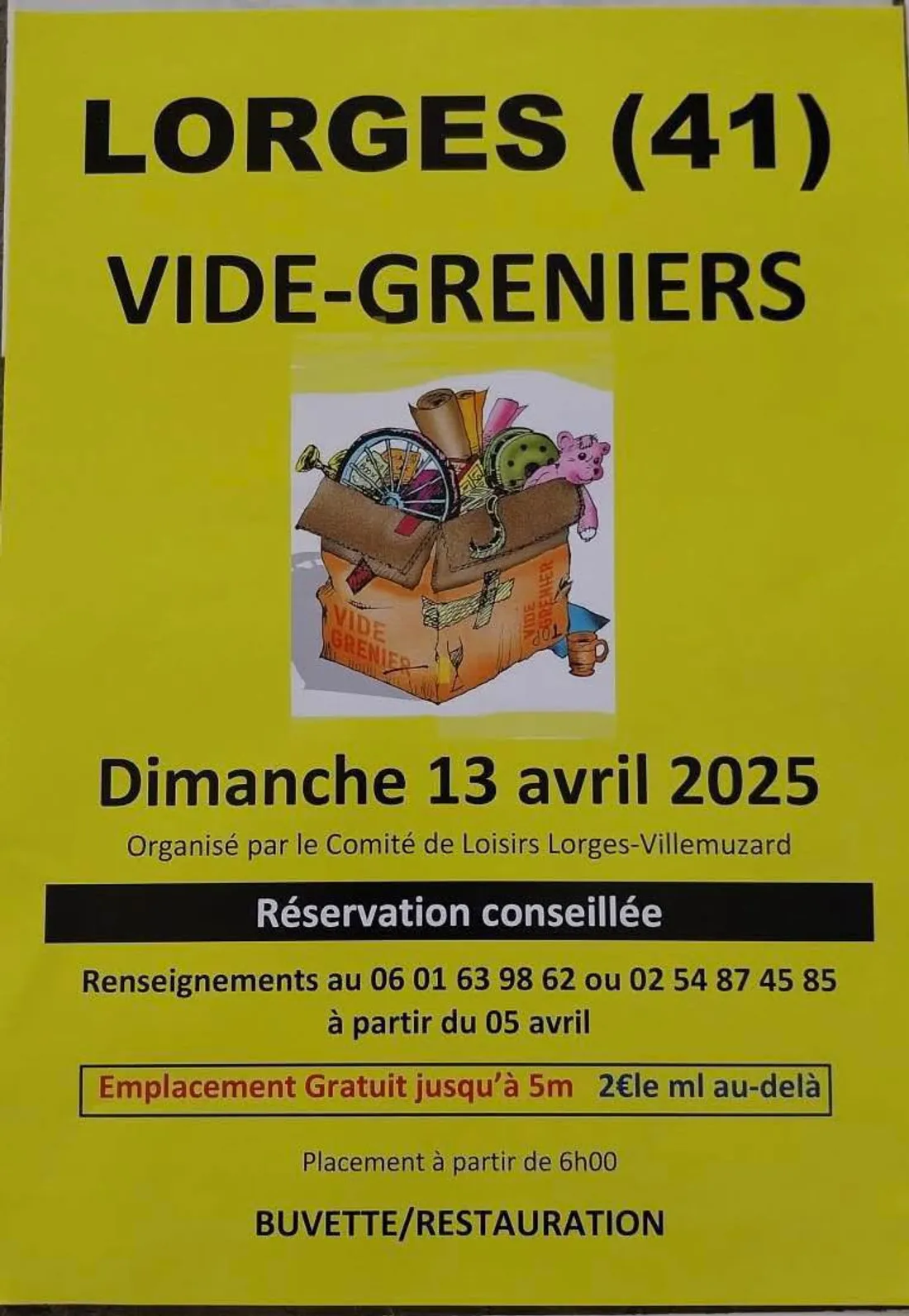 LORGES (41) - Vide-greniers du Comité de loisirs