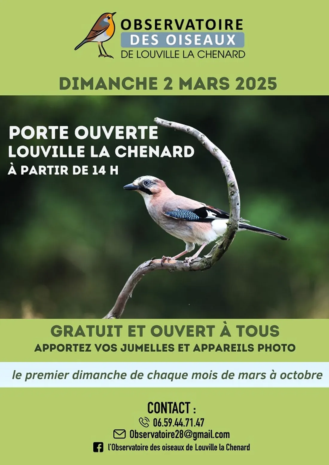 LOUVILLE-LA-CHENARD - Portes ouvertes à l’Observatoire des oiseaux
