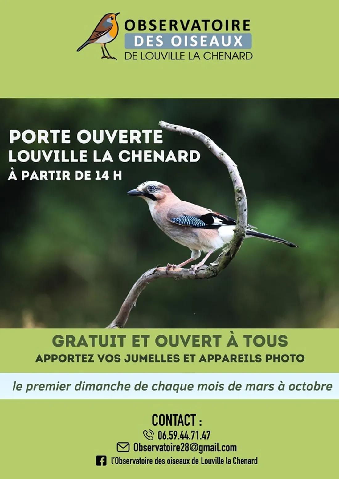 LOUVILLE-LA-CHENARD - Portes ouvertes à l’Observatoire des oiseaux