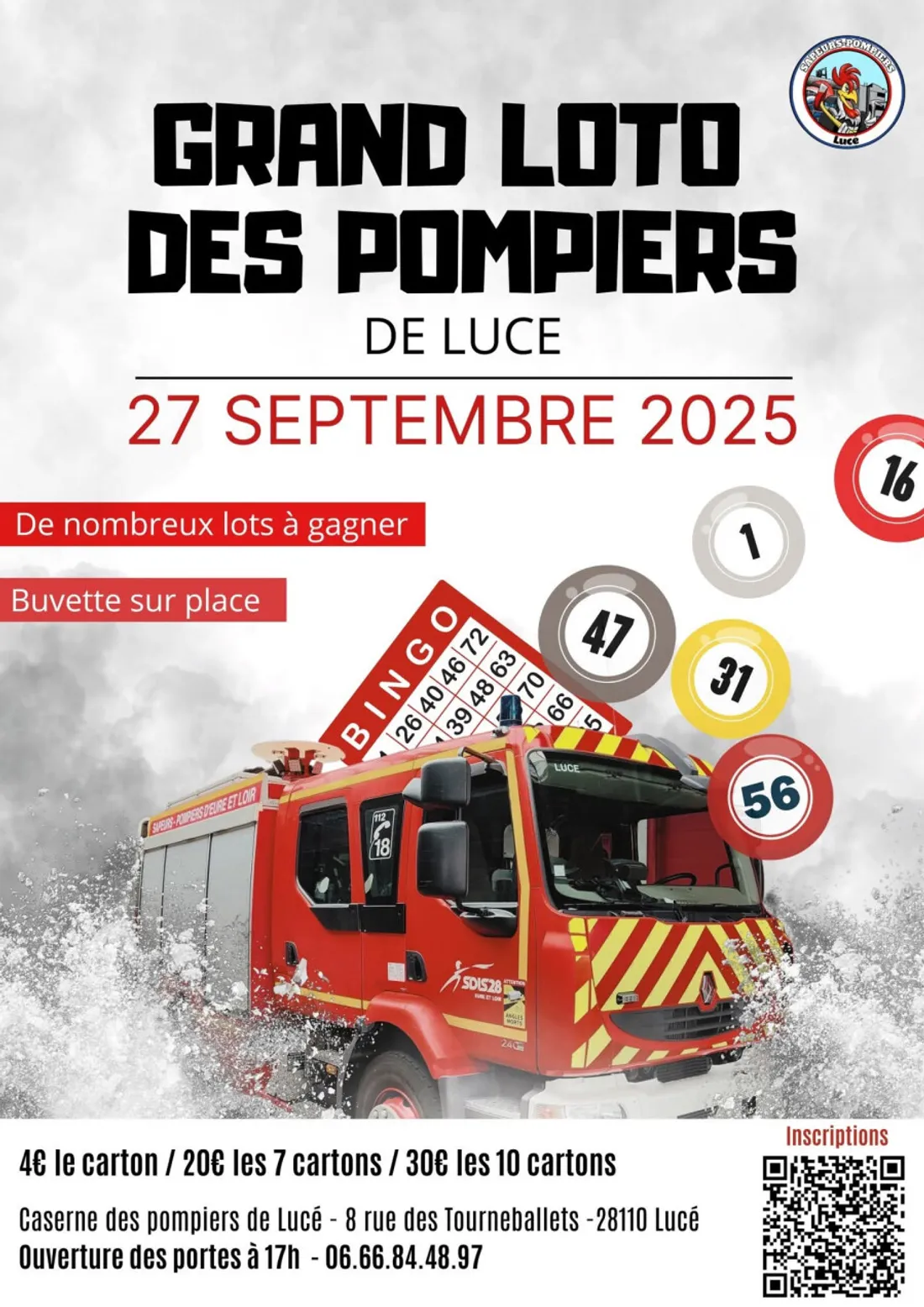 LUCÉ - Grand loto des pompiers