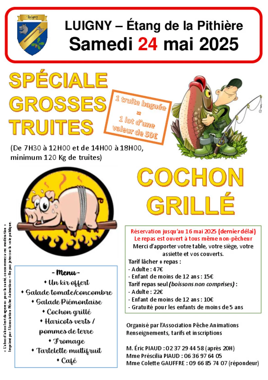 LUIGNY - Concours de pêche et cochon grillé