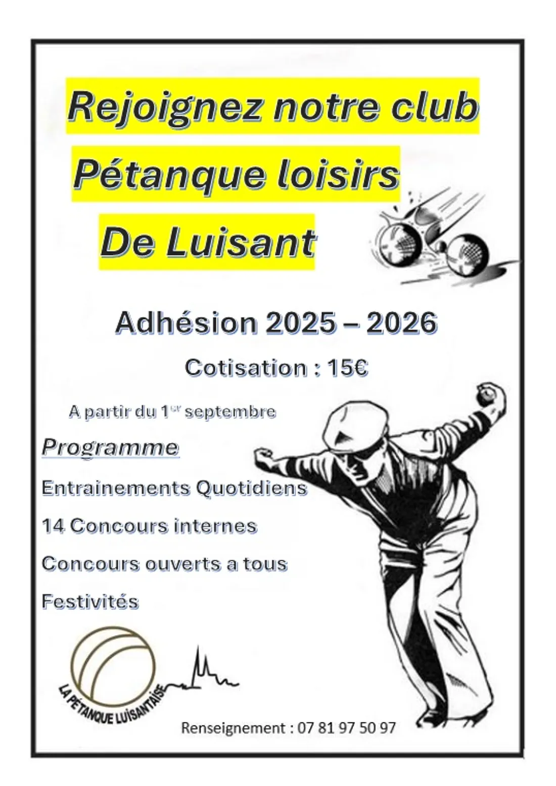 LUISANT - Reprise de la Pétanque Loisirs