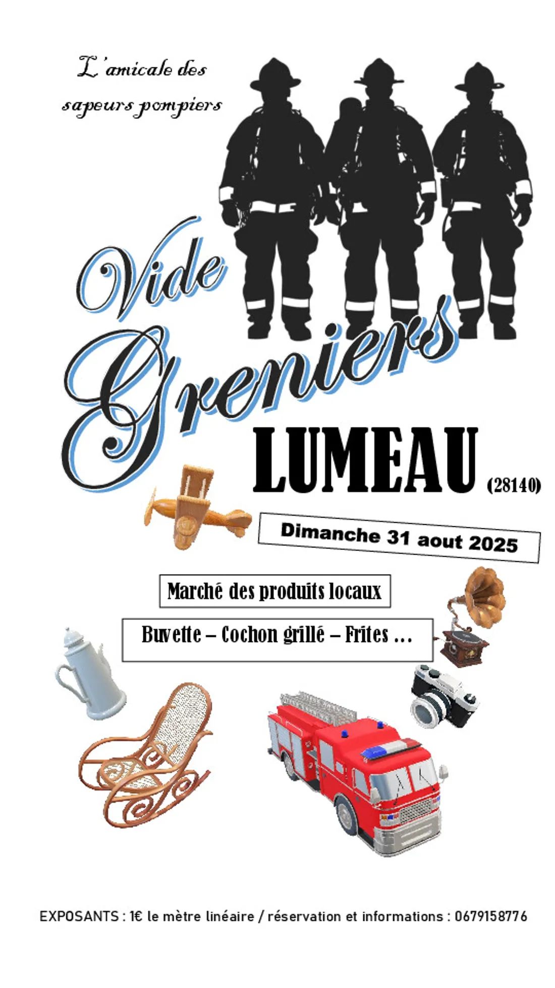 LUMEAU - Vide-greniers de l'amicale des sapeurs-pompiers