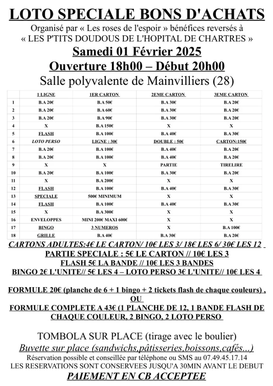 MAINVILLIERS - Loto des Roses de l'Espoir