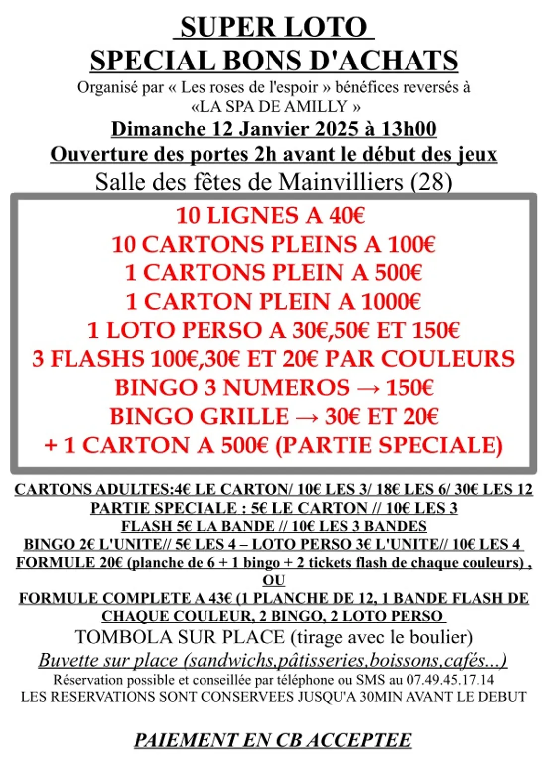 MAINVILLIERS - Loto des Roses de l'Espoir