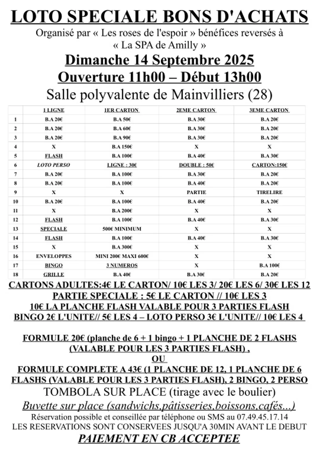 MAINVILLIERS - Loto des Roses de l'Espoir
