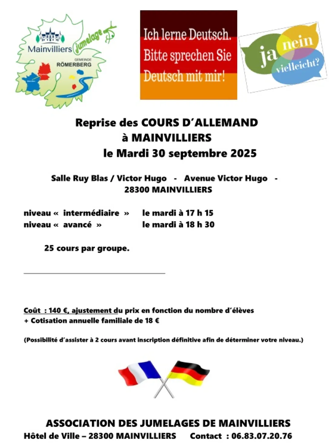 MAINVILLIERS - Reprise des cours d'allemand