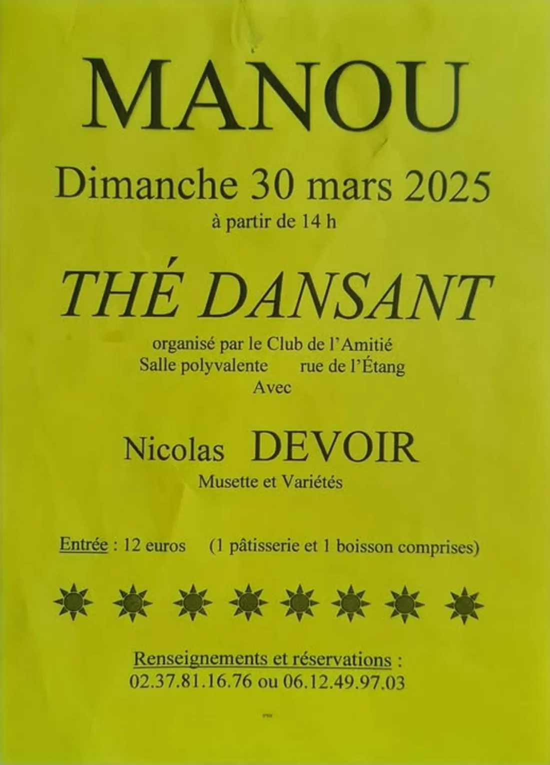 MANOU - Thé dansant avec Nicolas Devoir