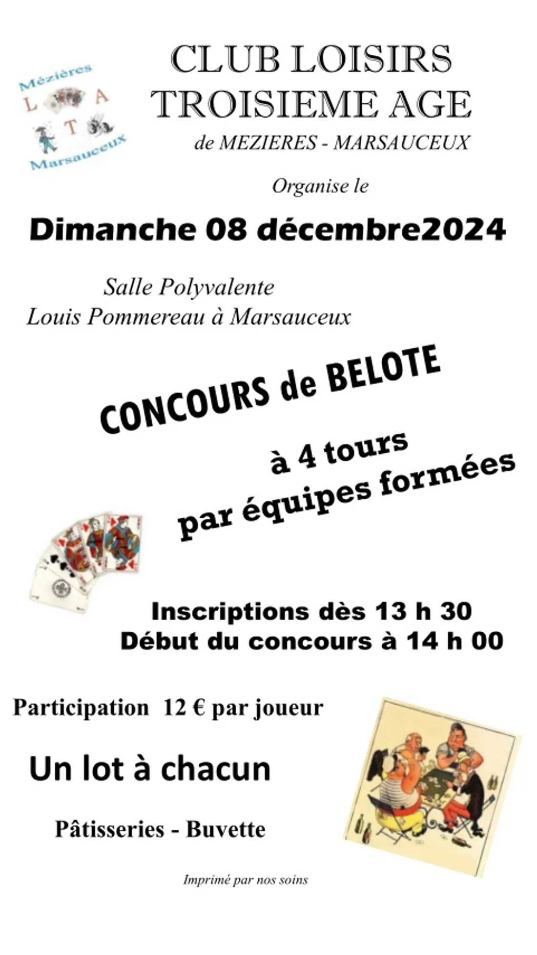 MÉZIÈRES-EN-DROUAIS - Concours de belote du club Loisirs Troisième Âge