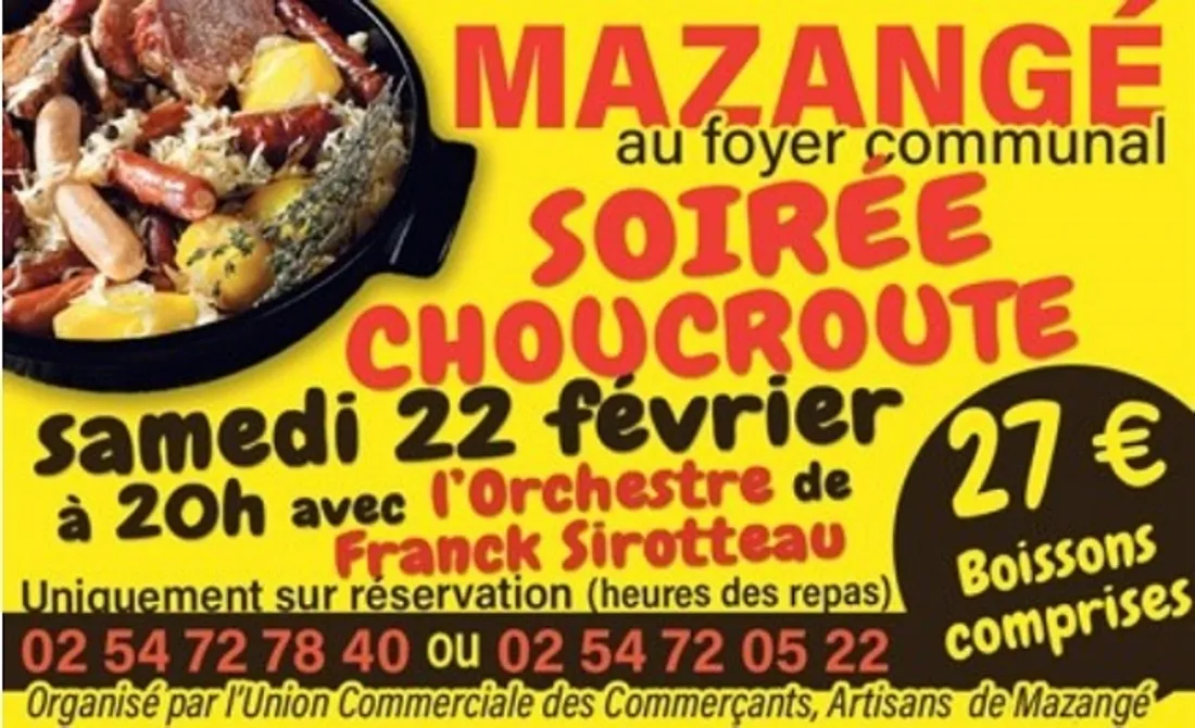 MAZANGÉ (41) - Dîner dansant avec l'orchestre de Franck Sirotteau