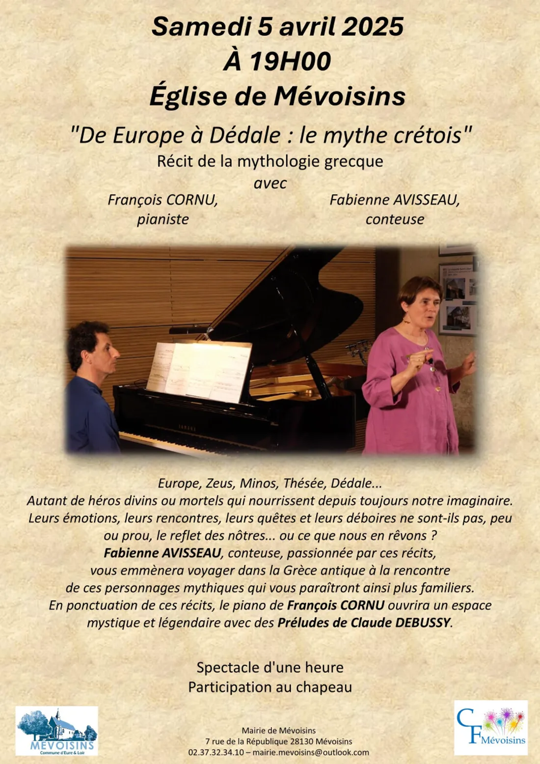 MÉVOISINS - Concert : De Europe à Dédale, le mythe crétois