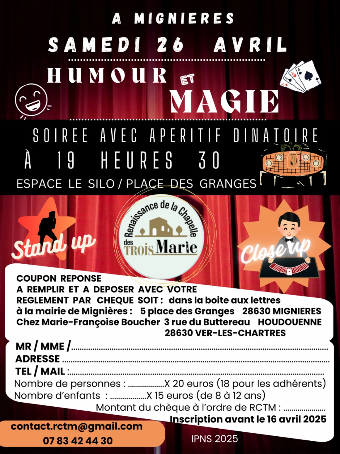 MIGNIÈRES - Soirée humour et magie
