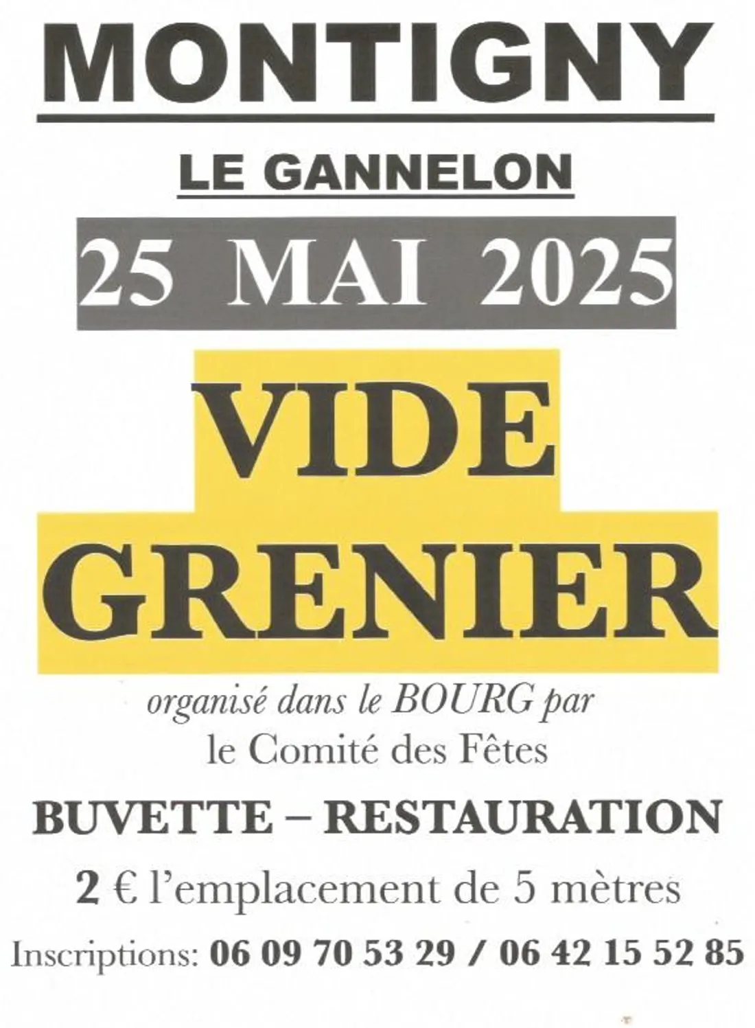 MONTIGNY-LE-GANNELON – Vide-greniers du comité des fêtes