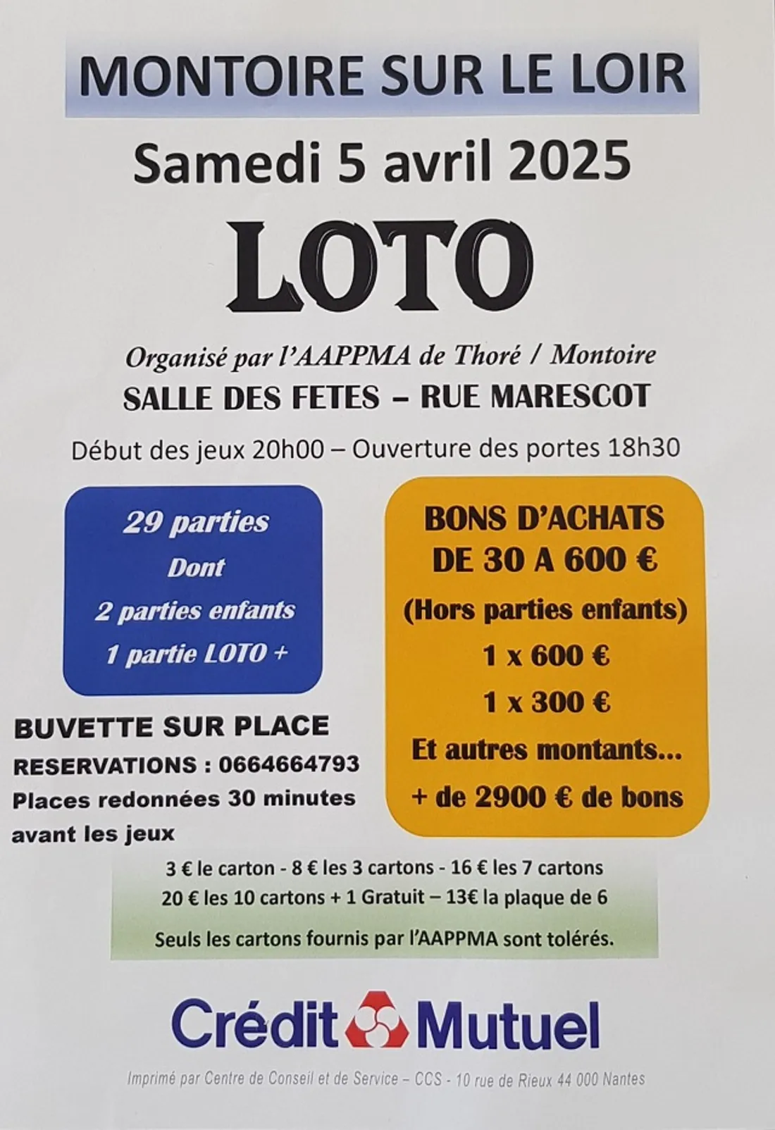 MONTOIRE-SUR-LE-LOIR (41) - Loto des pécheurs