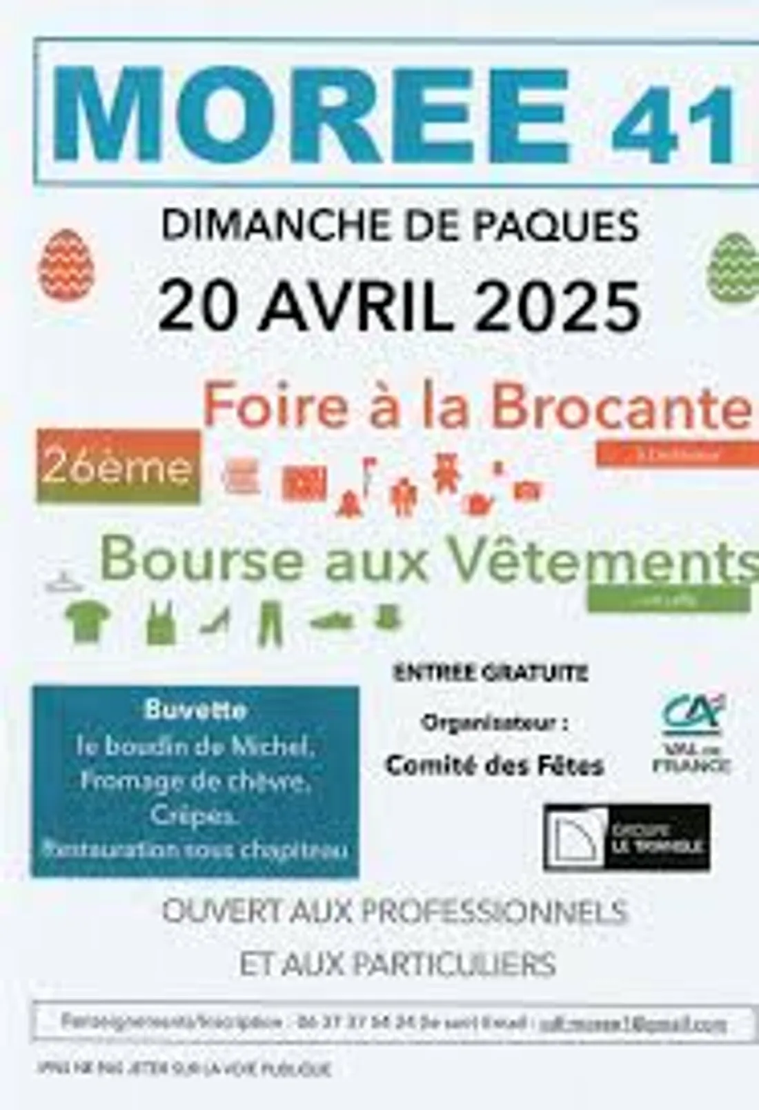 MORÉE (41) - Foire à la brocante et Bourse aux vêtements du comité des fêtes