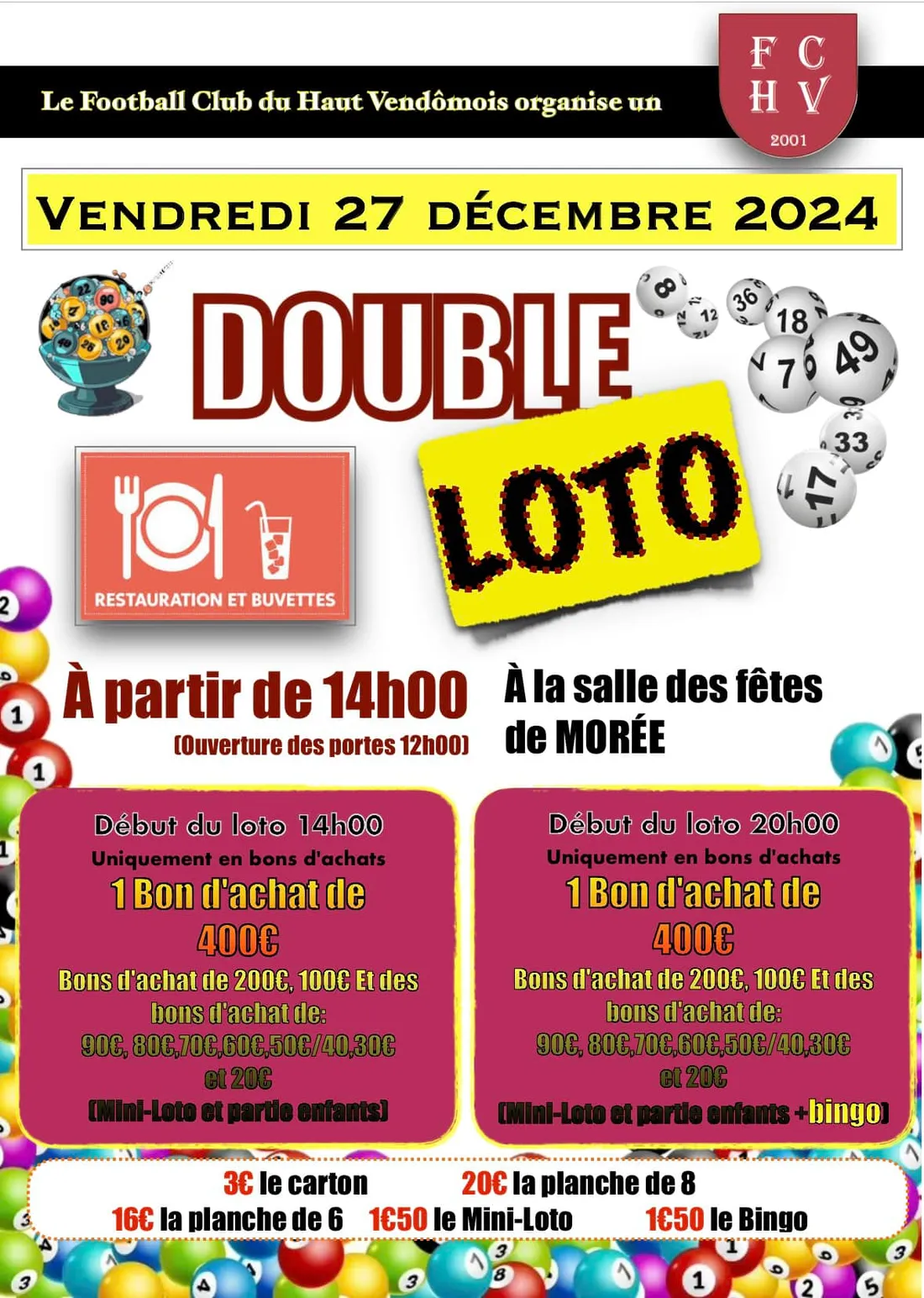MORÉE (41) - Double loto du Football Club du Haut Vendômois