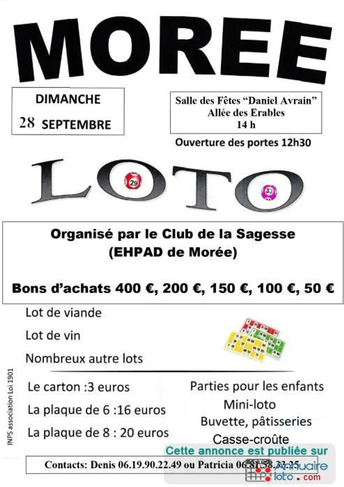 MORÉE (41) - Loto du club de la Sagesse