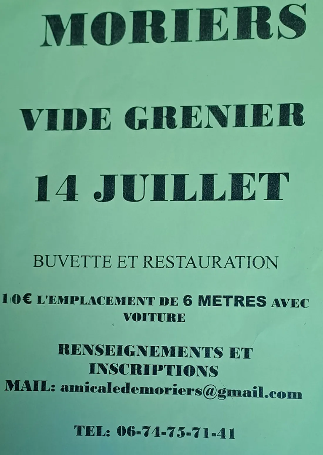 MORIERS – Vide-greniers de l'Amicale