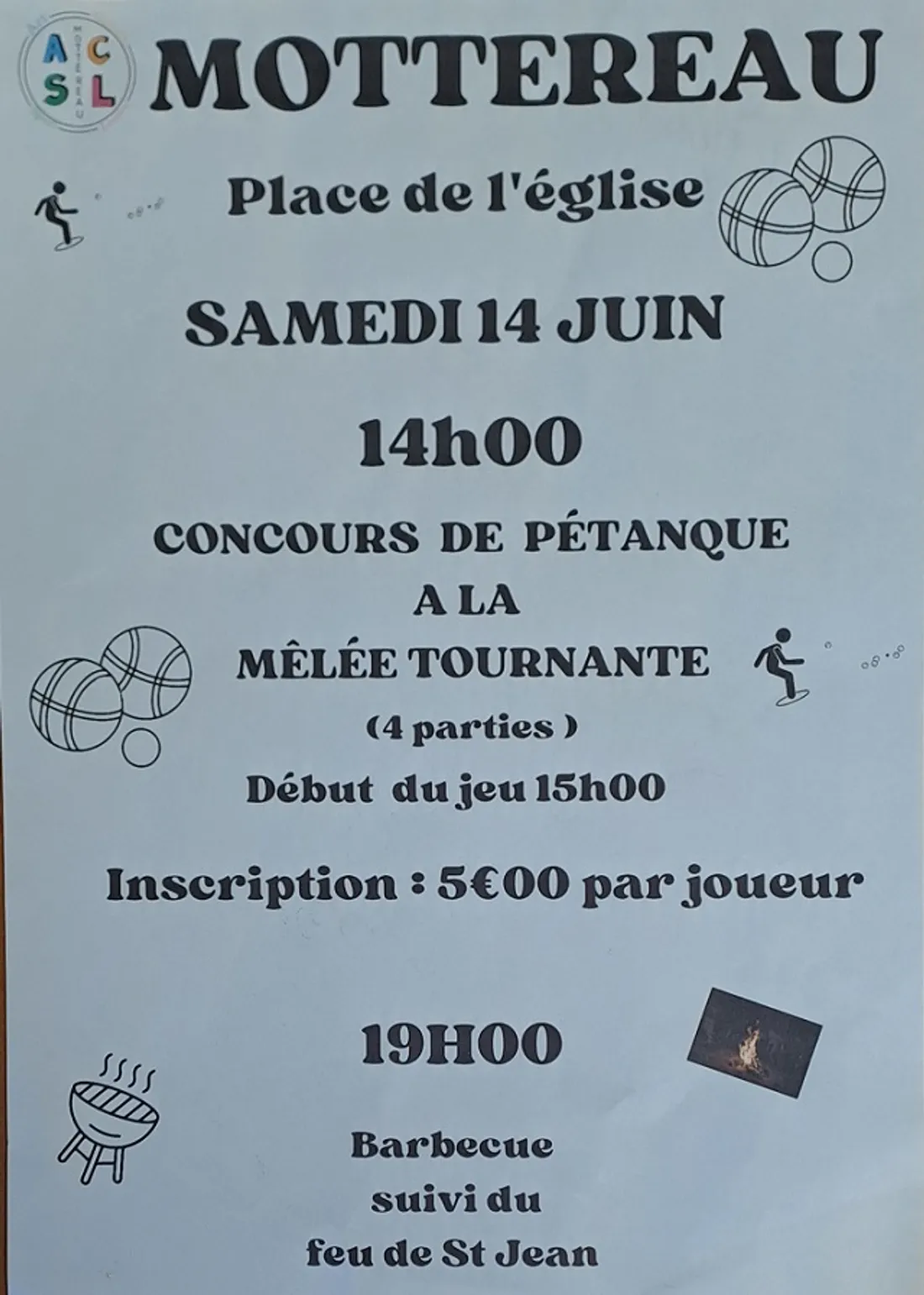 MOTTEREAU - Concours de pétanque et feu de la Saint-Jean