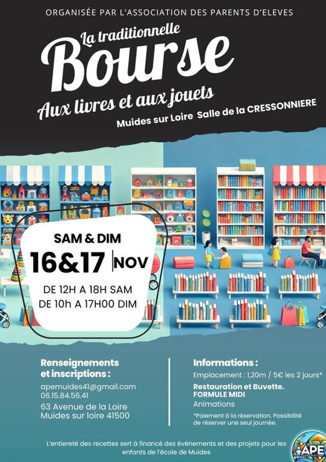 MUIDES-SUR-LOIRE (41) – Bourse aux jouets de l'APE
