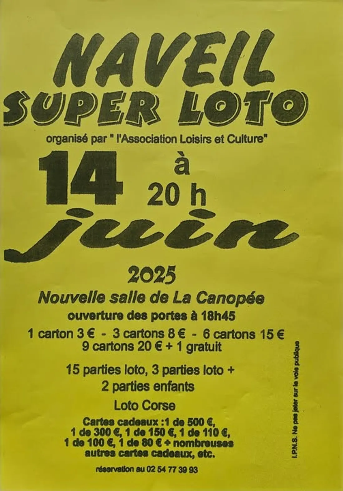 NAVEIL (41) - Loto de l'association Loisirs et culture