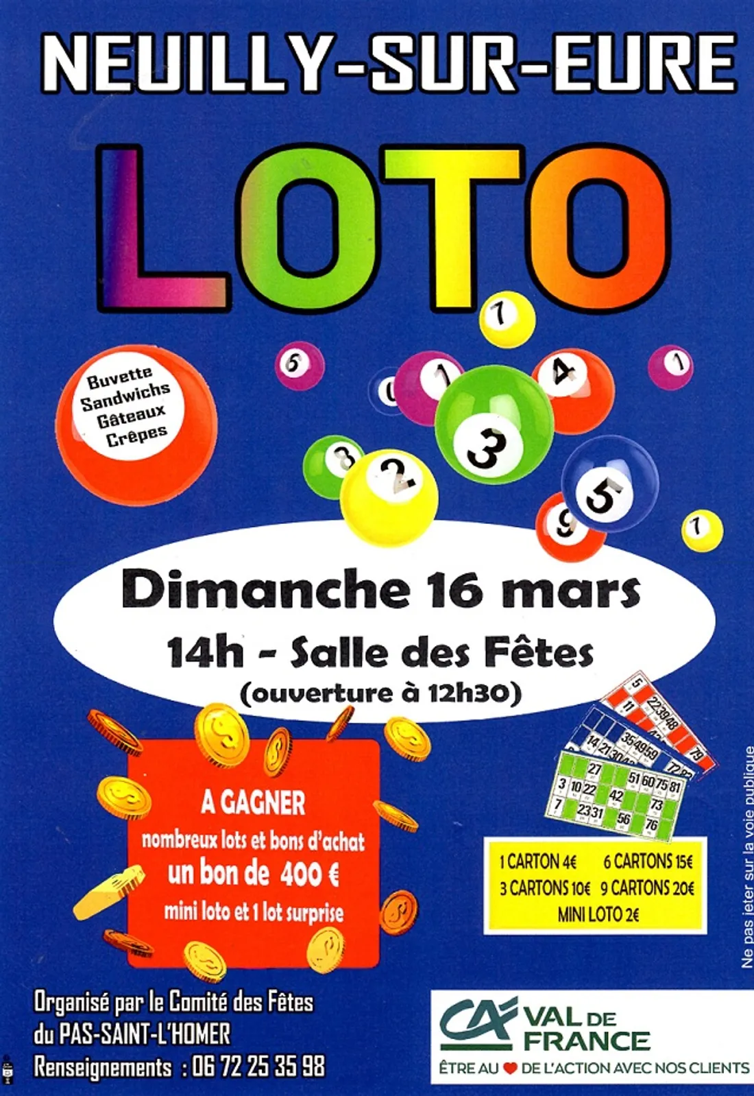 NEUILLY-SUR-EURE (61) - Loto du comité des fêtes du Pas-Saint-l'Homer