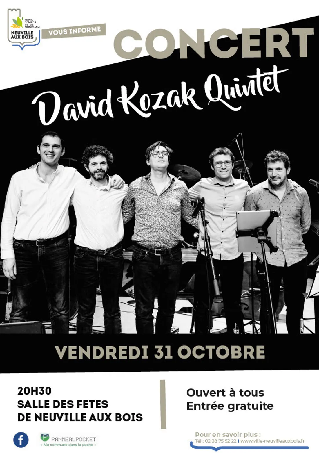 NEUVILLE-AUX-BOIS (45) - Concert : David Kozak Quintet