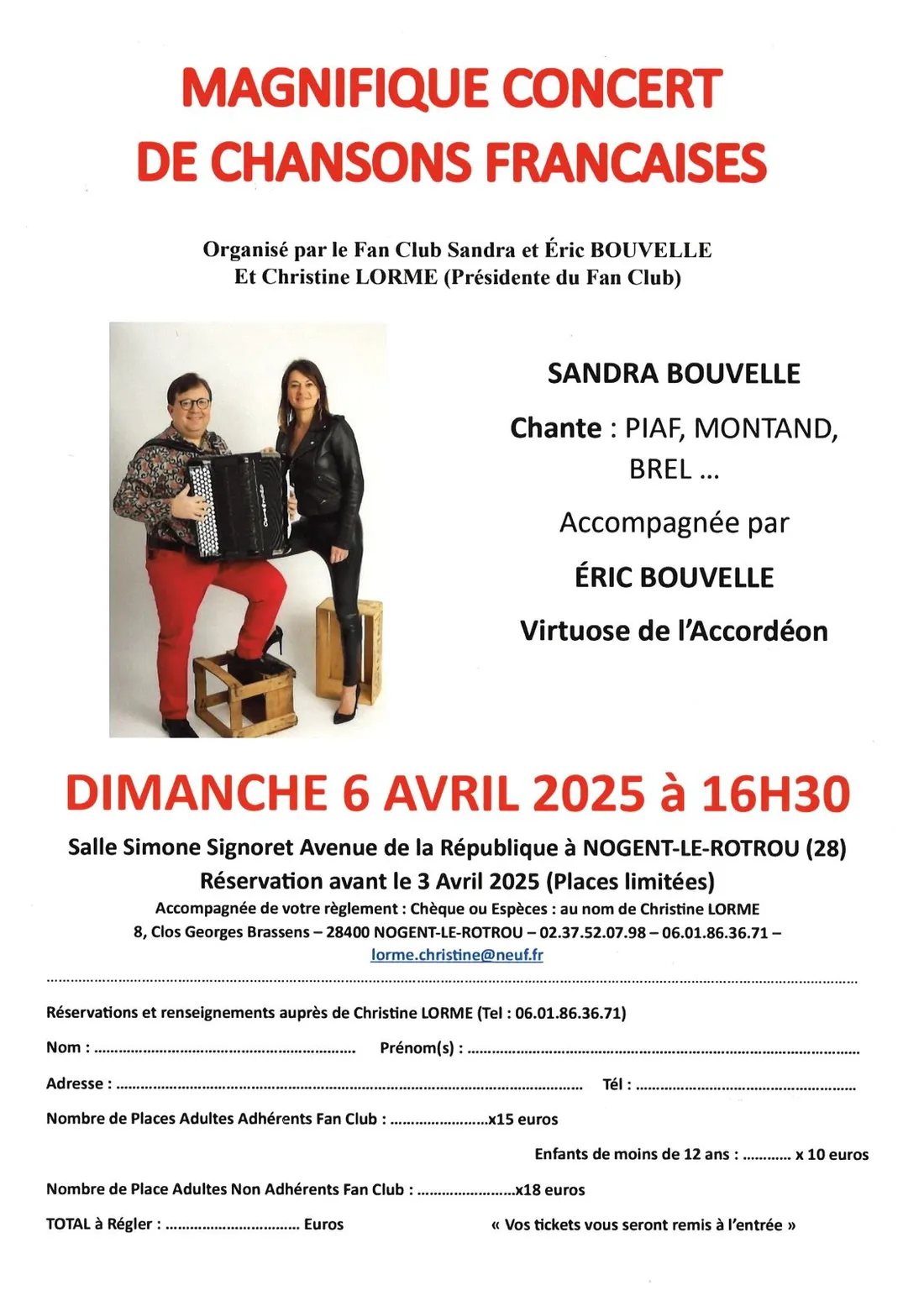 NOGENT-LE-ROTROU - Sandra Bouvelle chante Piaf, Montant, Brel...