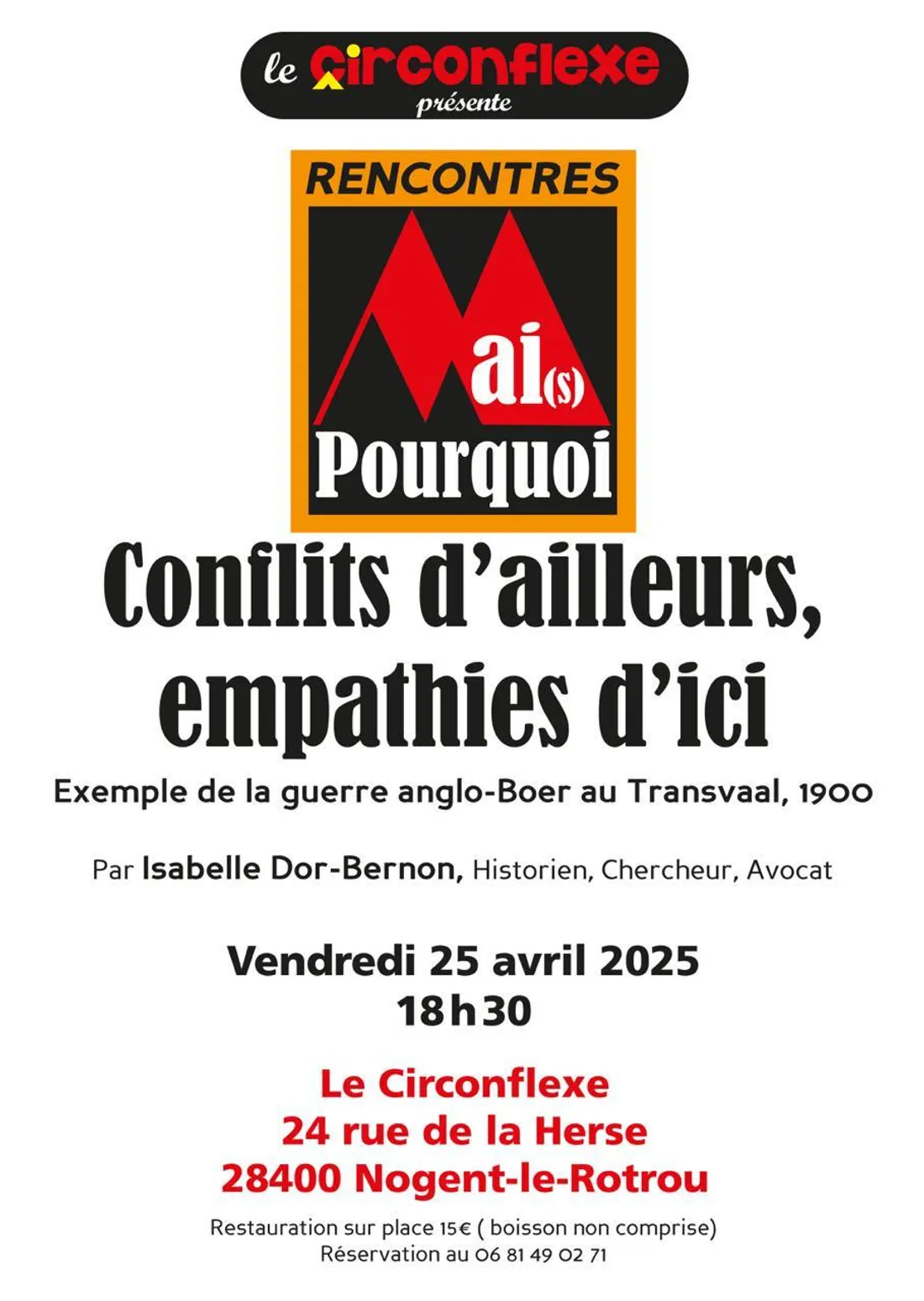 NOGENT-LE-ROTROU - Conférence : Conflits d'ailleurs, empathie d'ici