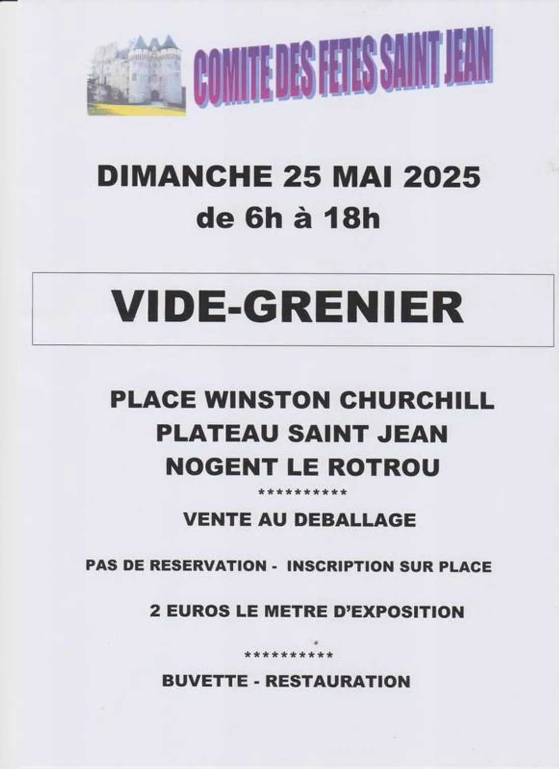 NOGENT-LE-ROTROU - Vide-greniers du comité des fêtes Saint-Jean