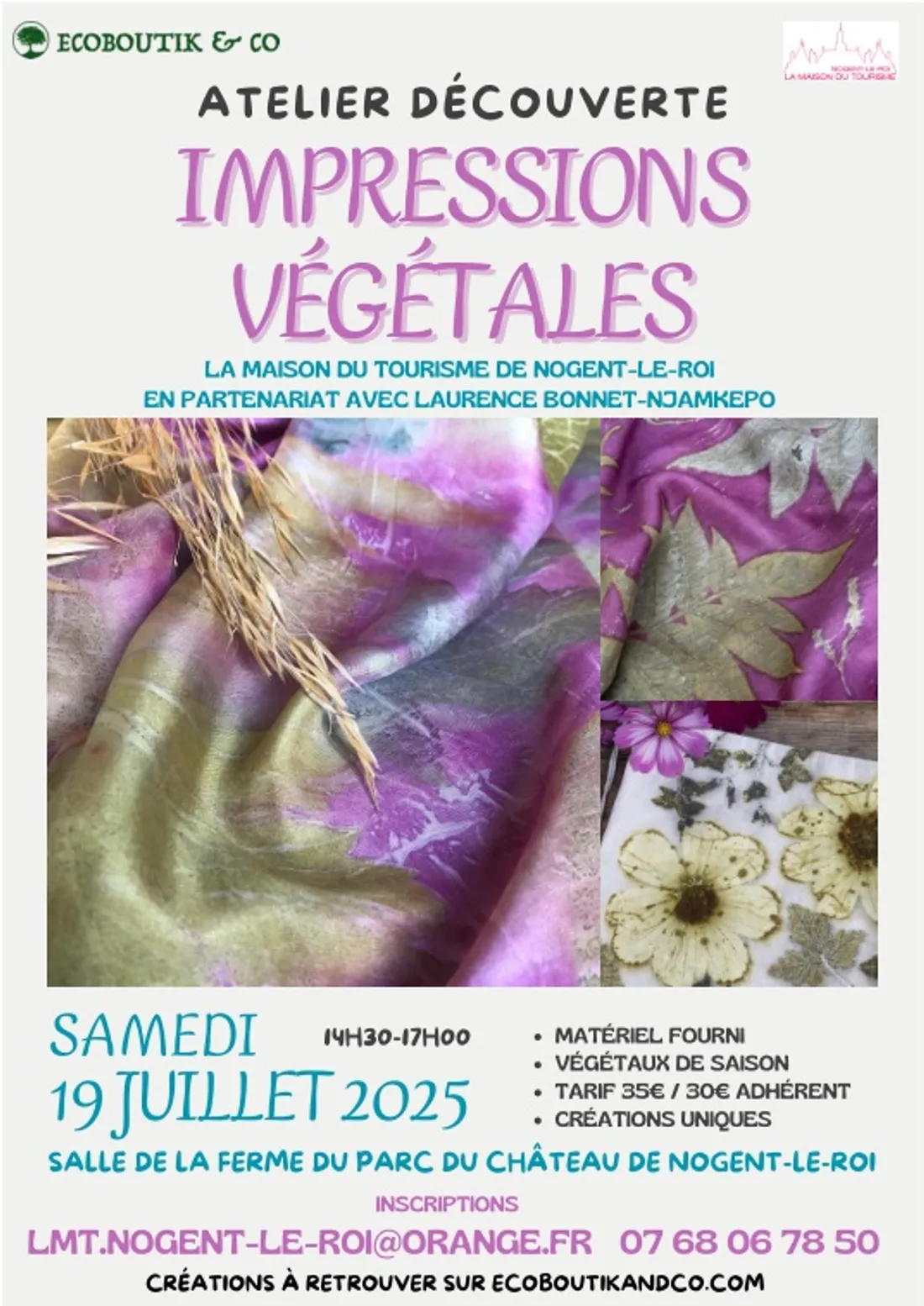 NOGENT-LE-ROI - Atelier découverte : Impressions végétales